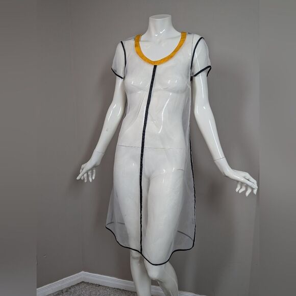 Liviana Conti Sheer Overlay Dress IT 40 / US 4-6 White See through Layering - Picture 1 of 11